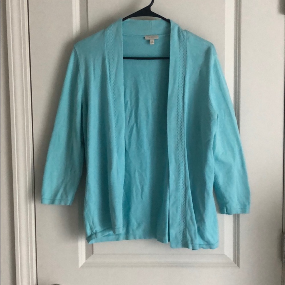 Talbots teal blue cardigan